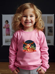 Lovely Reindeer In Christmas Night Crew Neck Sweatshirt