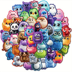 50pcs Colorful Furry Monster Vinyl Stickers for Laptops Water Bottles Cars