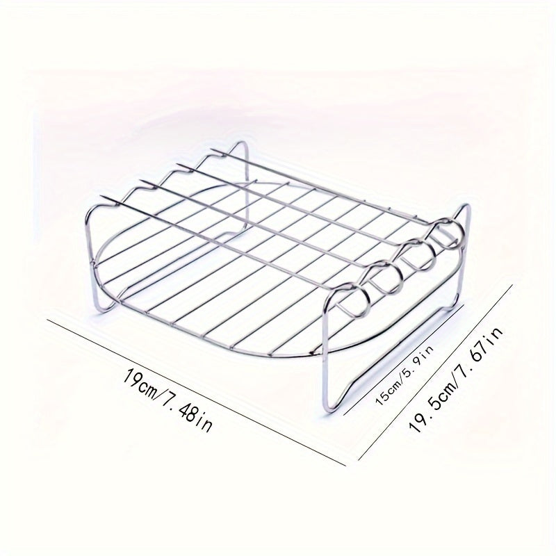 XL Air Fryer Double Layer Rack with Skewer for Outdoor Cooking