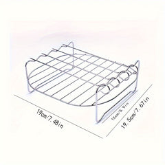 XL Air Fryer Double Layer Rack with Skewer for Outdoor Cooking
