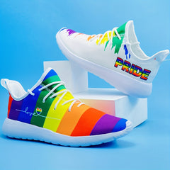 Rainbow Pattern Lightweight Running Shoes Breathable Sport Jogging