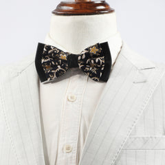 Men's Floral Double Layer Pullover Bow Tie Suit
