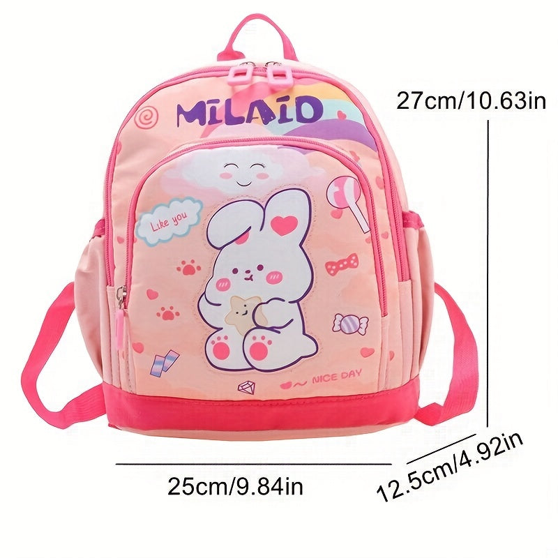 Kindergarten School Bag for 3-5yr Boys and Girls, Lightweight Cartoon Rabbit Bag