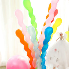 100 Pcs 6 Cm Latex Spiral Long Balloons Colorful Rainbow Twisted Balloons