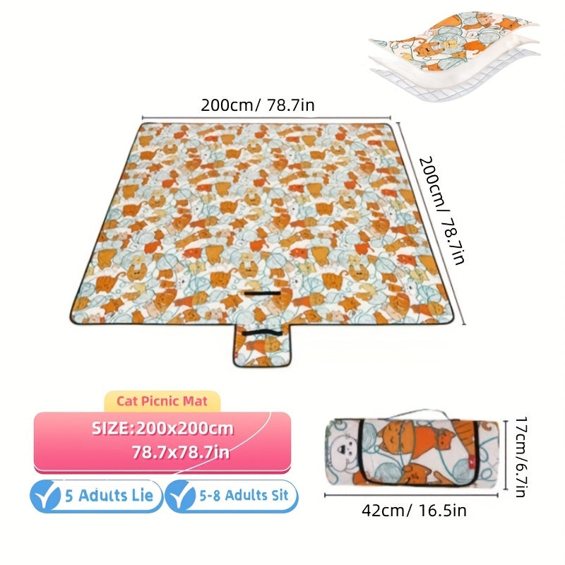 Waterproof Sandproof Mat Cartoon Animals - Outdoor Beach Camping Hiking