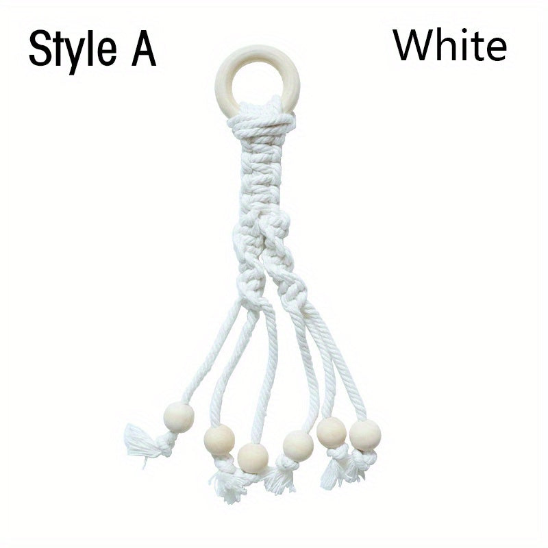 Boho Banana Hanger with Wooden Beads Fruit Vegetables Organizer