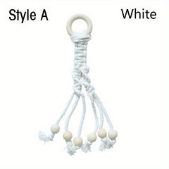Boho Banana Hanger with Wooden Beads Fruit Vegetables Organizer