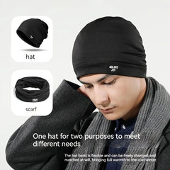 Double Layer Warm Cap Scarf 2 In 1 Winter Riding Cap Windproof Skull Cap