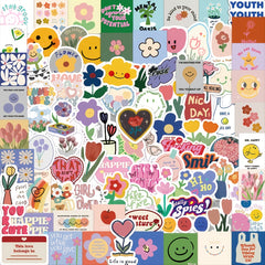 90pcs Flower Doodle Stickers for Phones Laptops Water Bottles & More