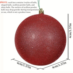 12pcs Christmas Ball Ornaments Set for Holiday Wreath & Party Decor