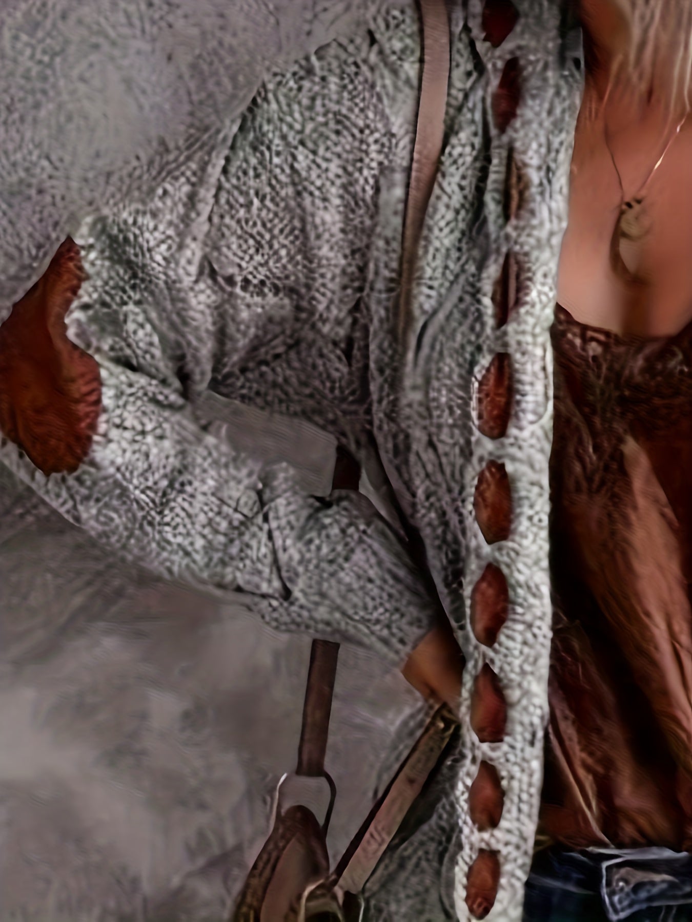 Open Front Chunky Knitted Cardigan