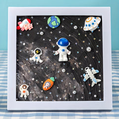 DIY Picture Frame Art Craft Kit Cream Glue Stone Set