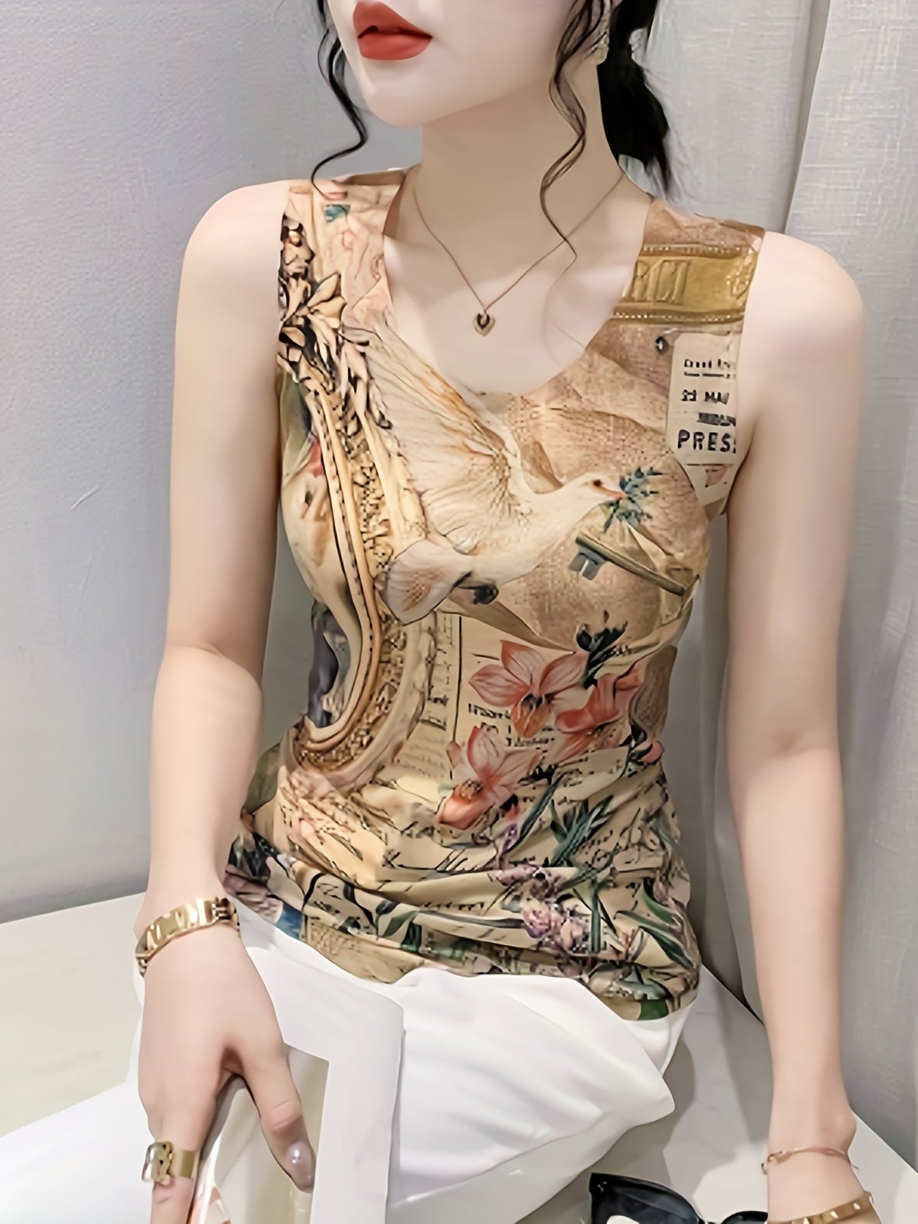 Graphic Print Tank Top for Women