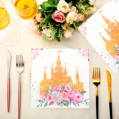 Princess Castle Butterfly Party Set w/ Plates, Napkins & Tablecloth