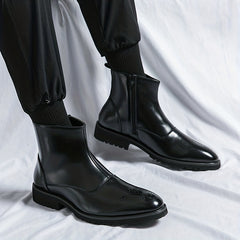 Men's High Top Zipper Boots Assorted Colors Dress Up Walking Shoes