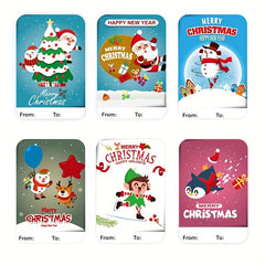 250 Christmas Holiday Decoration Stickers Santa Claus Snowman Gift