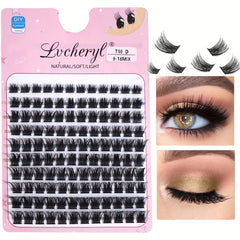 120 Clusters Lashes D Curling 9 16mm Mixed Length Fluffy False Eyelashes