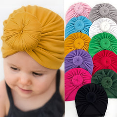 Newborn Infant Knotted Turban Headwrap Hat for Baby Boys and Girls
