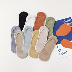10 Pairs Women's Low Cut Ankle Socks Solid Soft Lightweight Stockings