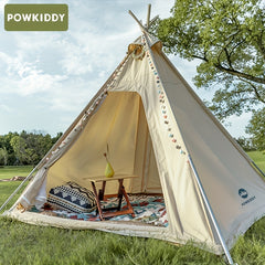 Portable Cotton Tent Outdoor Camping Pyramid Shaped Rainproof Canopy