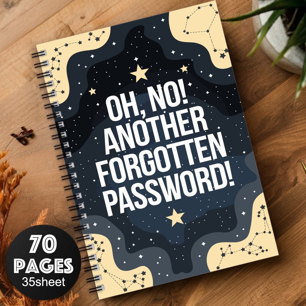 Elderly Friendly Spiral Password Notebook with Hardcover