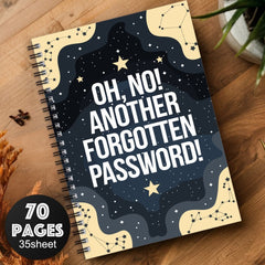 Elderly Friendly Spiral Password Notebook with Hardcover