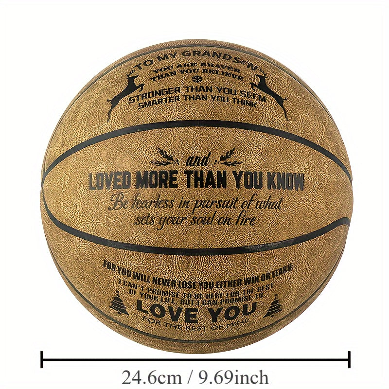 Bravery Inspiring PU Leather Basketball for Grandsons