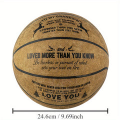 Bravery Inspiring PU Leather Basketball for Grandsons