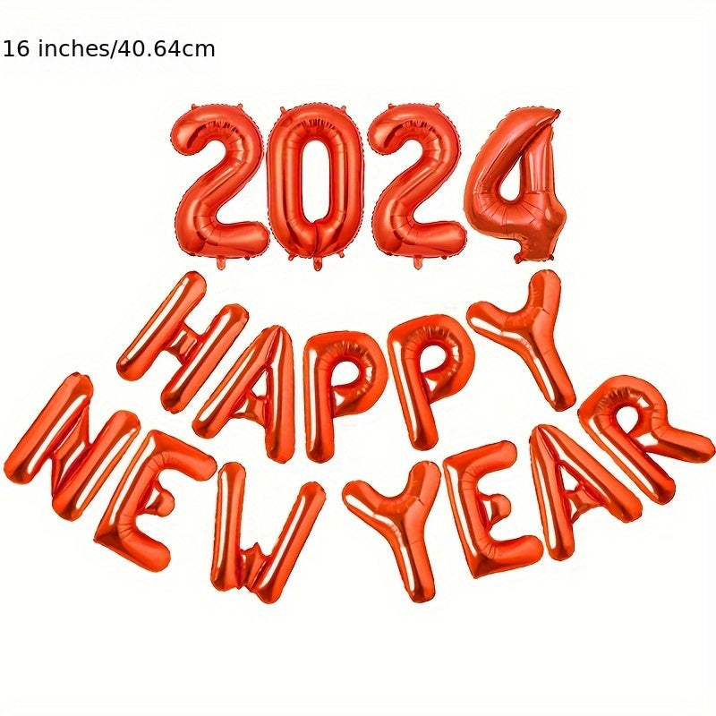 16pcs Happy Year Letter Foil Balloon Christmas Party Decoration