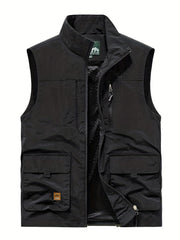 Men's Cargo Vest Outdoor Fishing Zip Up Spring Summer
