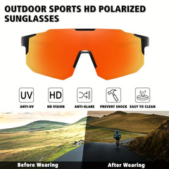 Men's Ink Polarized Sunglasses Unisex Cycling Glasses Red
