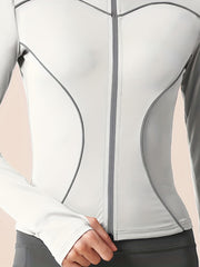 Girls Reflective Fleece Zip Up Yoga Jacket for Fall Winter