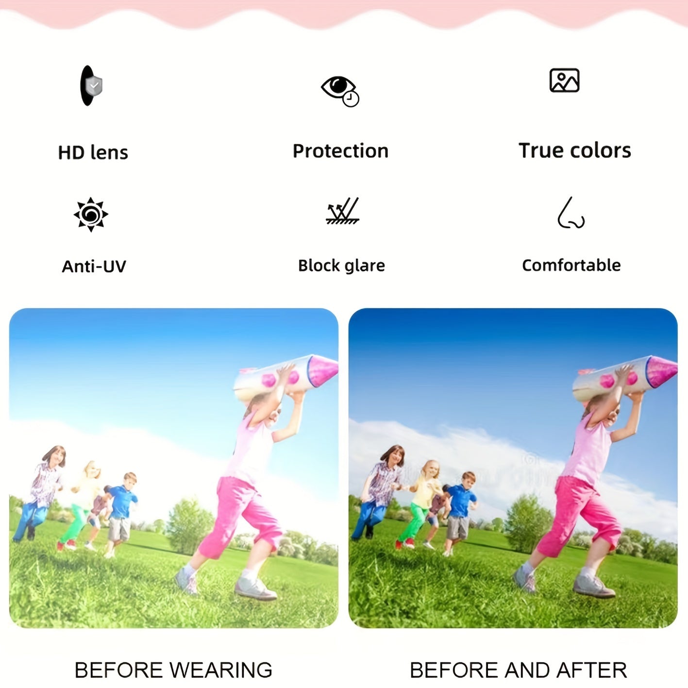 Kids Large Frame Sunglasses for Sun Protection