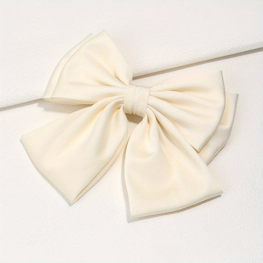 Large Satin Bow Hair Clip Duck Billed Clip