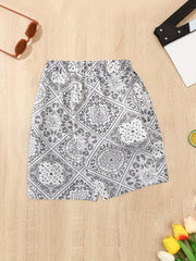 Boys Cotton Paisley Graphic Casual Shorts - Summer Style