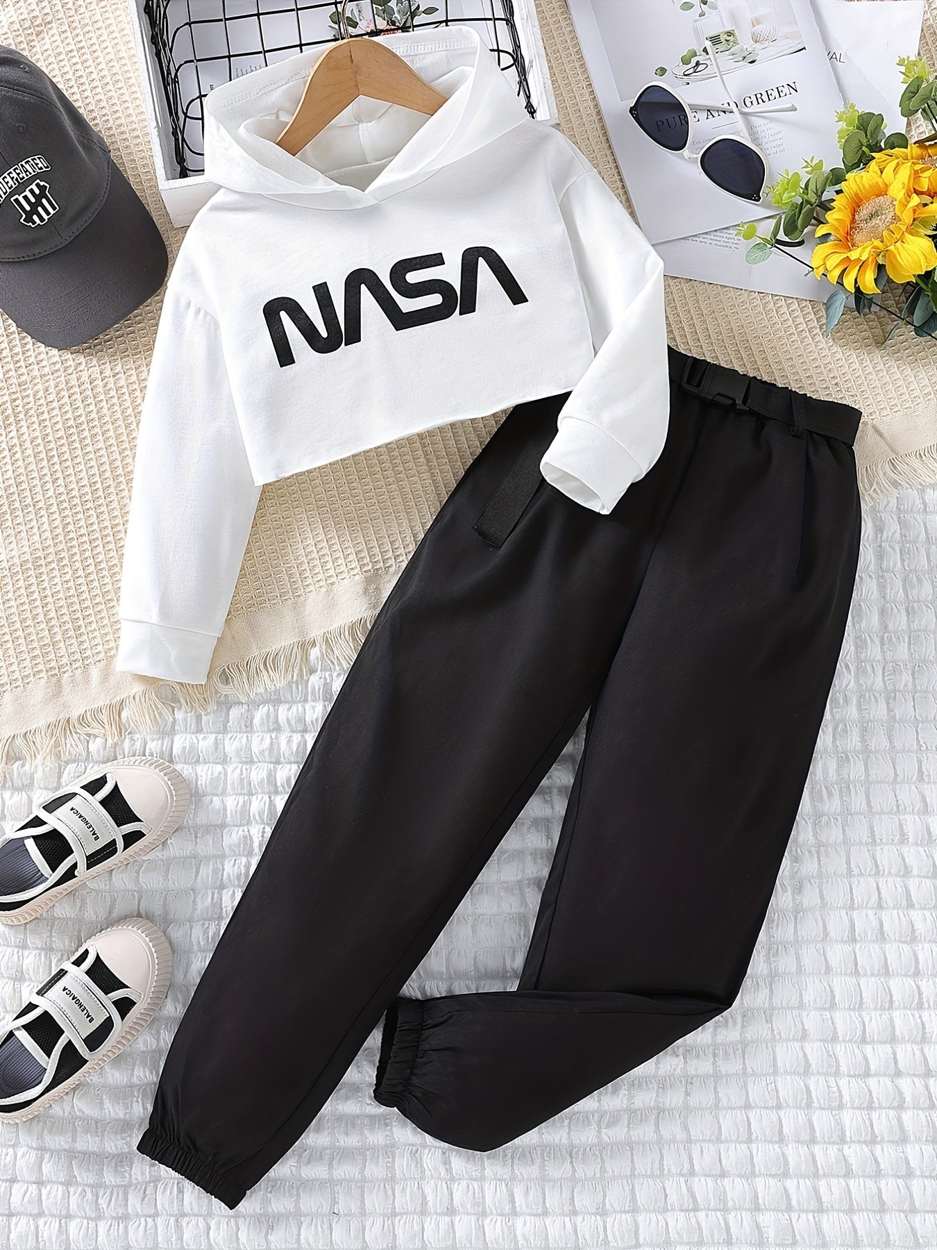 Kids Sports Style Hoodie & Retro Cargo Pants Set