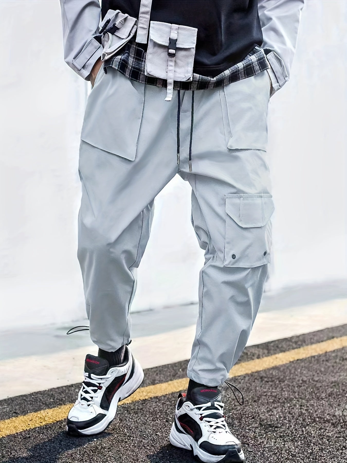 Men's Flap Pocket Trousers Loose Casual Outdoor Pants