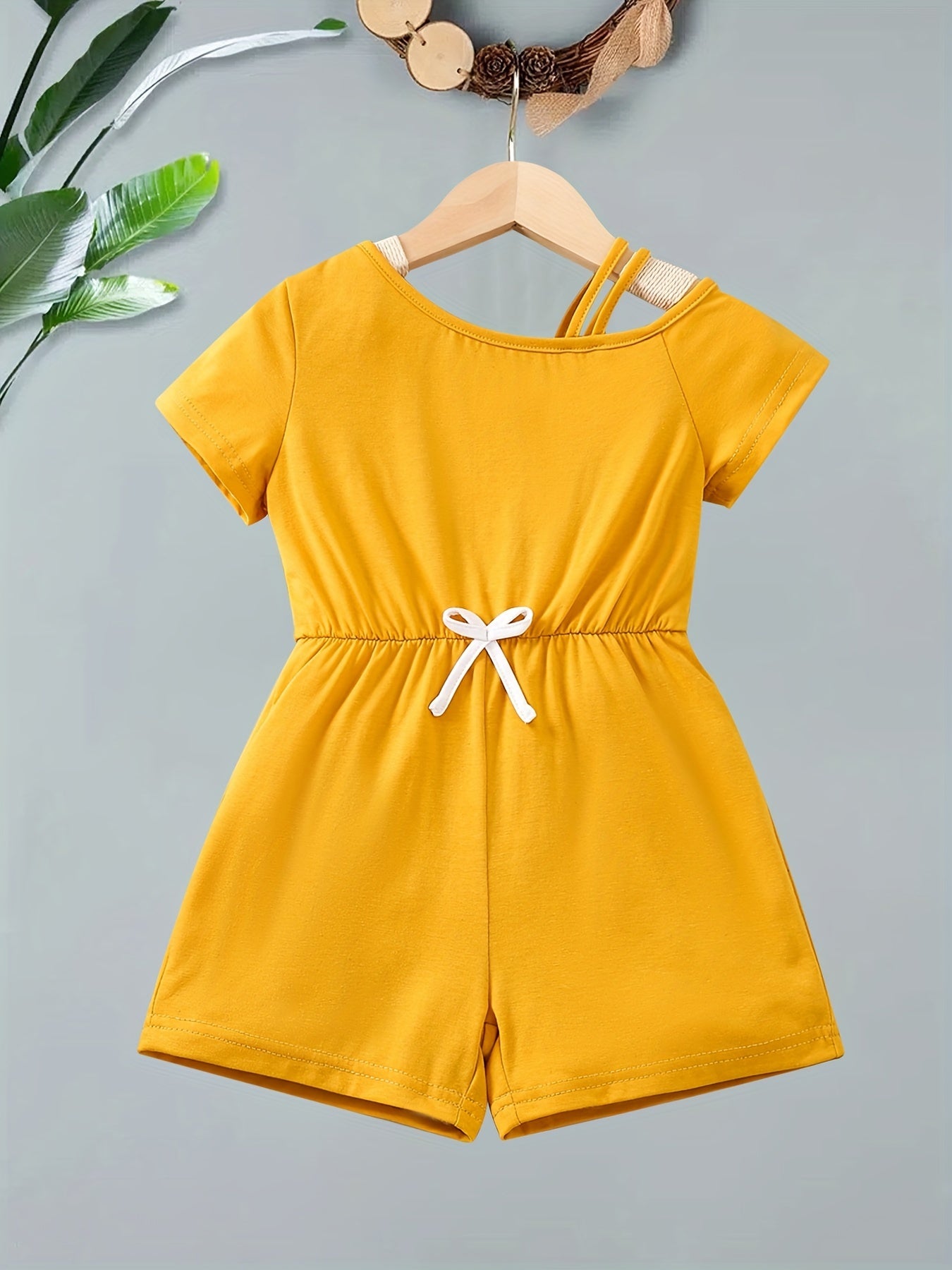 Girls Bow Off Shoulder Rompers for Kids