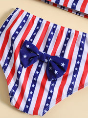 Girls' Patriotic Ruffled Cami & Shorts Set for Summer & Celebrations