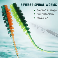 Dovesun 60pcs Soft Fishing Lures Set with Tackle Box
