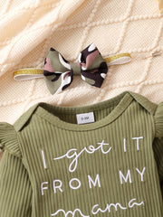 Baby Boys Romper & Camouflage & Headwear 3pcs Set