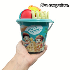 16pcs Colorful PP Sand Toys Buckets Shovels Rakes & Molds