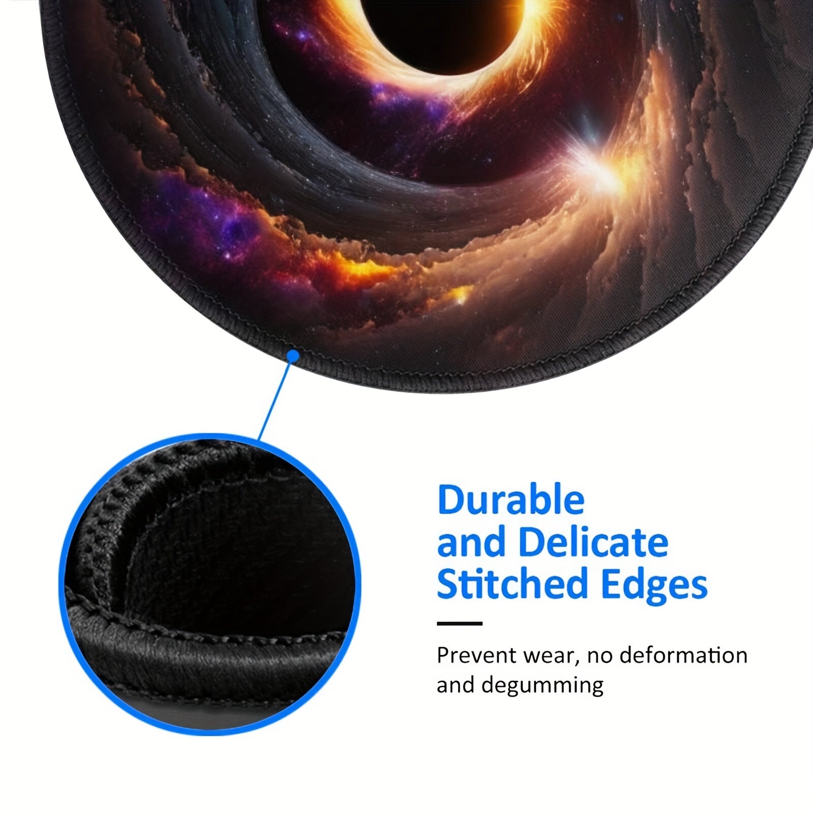 Cat's Eye or Star Style Round Mouse Pad, Sewn Edge, Office Necessary