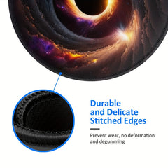 Cat's Eye or Star Style Round Mouse Pad, Sewn Edge, Office Necessary