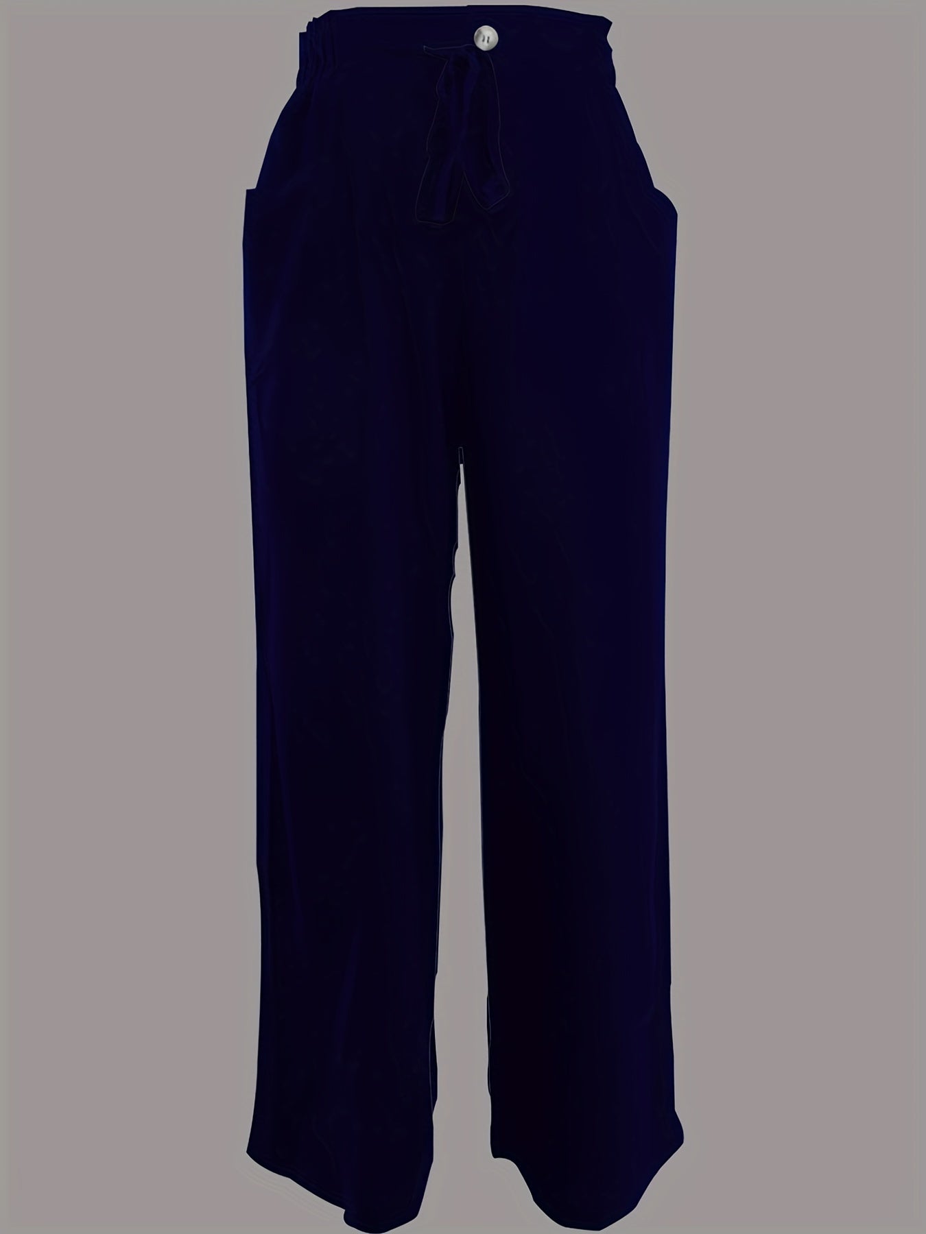 Minimalist Drawstring Wide Leg Pants with Pockets