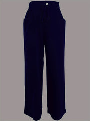 Minimalist Drawstring Wide Leg Pants with Pockets