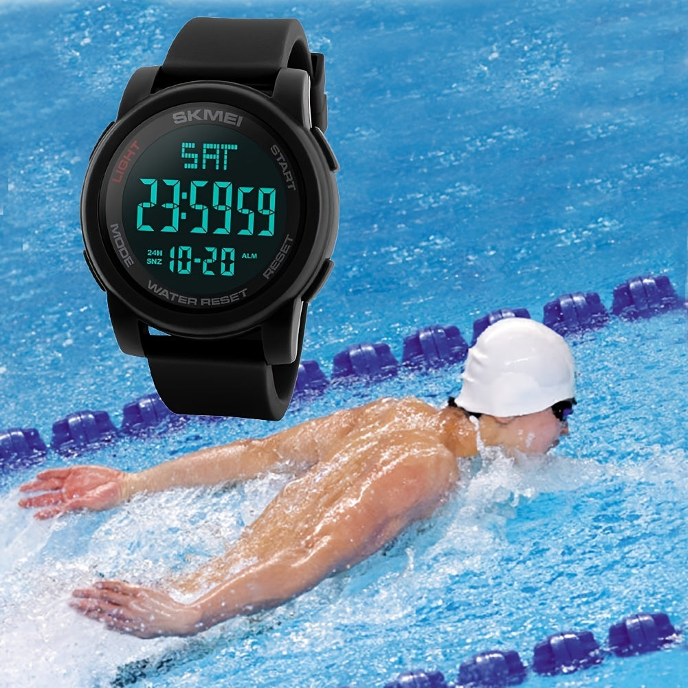 Waterproof Sports Electronic Watch With Alarm Clock Stopwatch