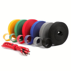 1pc Nylon Cable Tie w/ Hook and Loop Fastener for Home/Office Organization