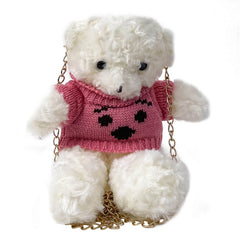 Cute Bear Plush Bag for Girls, Autumn Shoulder Messenger Handbag