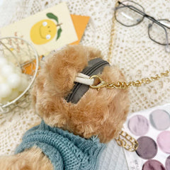Cute Bear Plush Bag for Girls, Autumn Shoulder Messenger Handbag